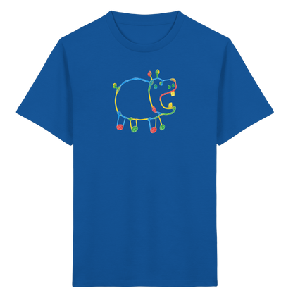 Buntes Farbpunkt Nilpferd Shirt - Kinder Bio T-Shirt