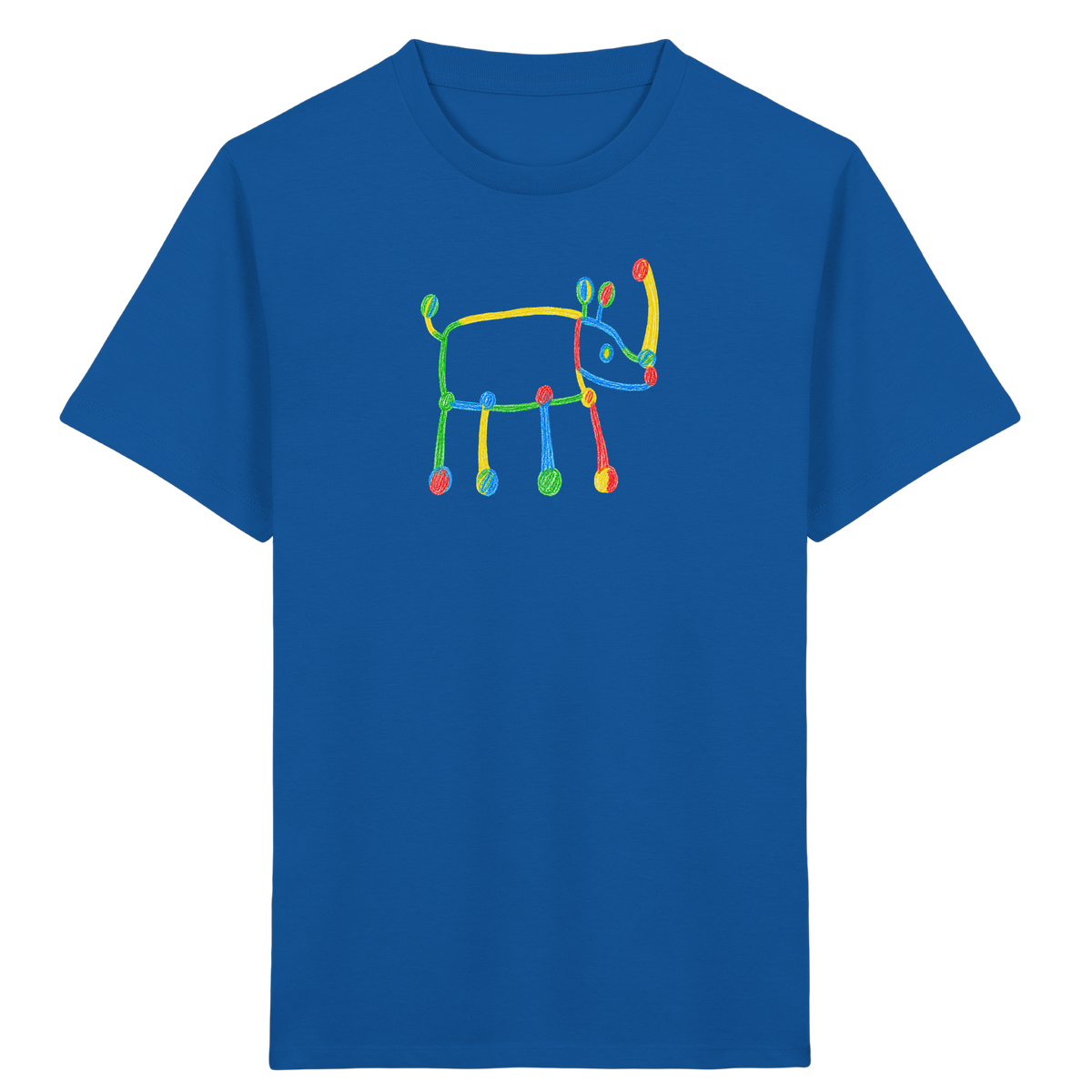 Buntes Farbpunkt Nashorn Shirt - Kinder Bio T-Shirt