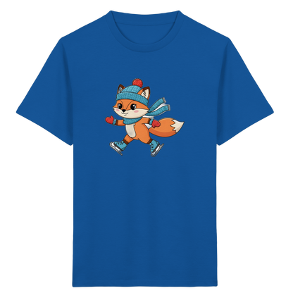 Fuchs auf Schlittschuhen – Kinder Bio-T-Shirt