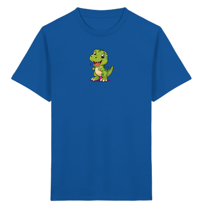 Fröhlicher Dino mit rosa Füßen Kinder T-Shirt - Kinder Bio T-Shirt
