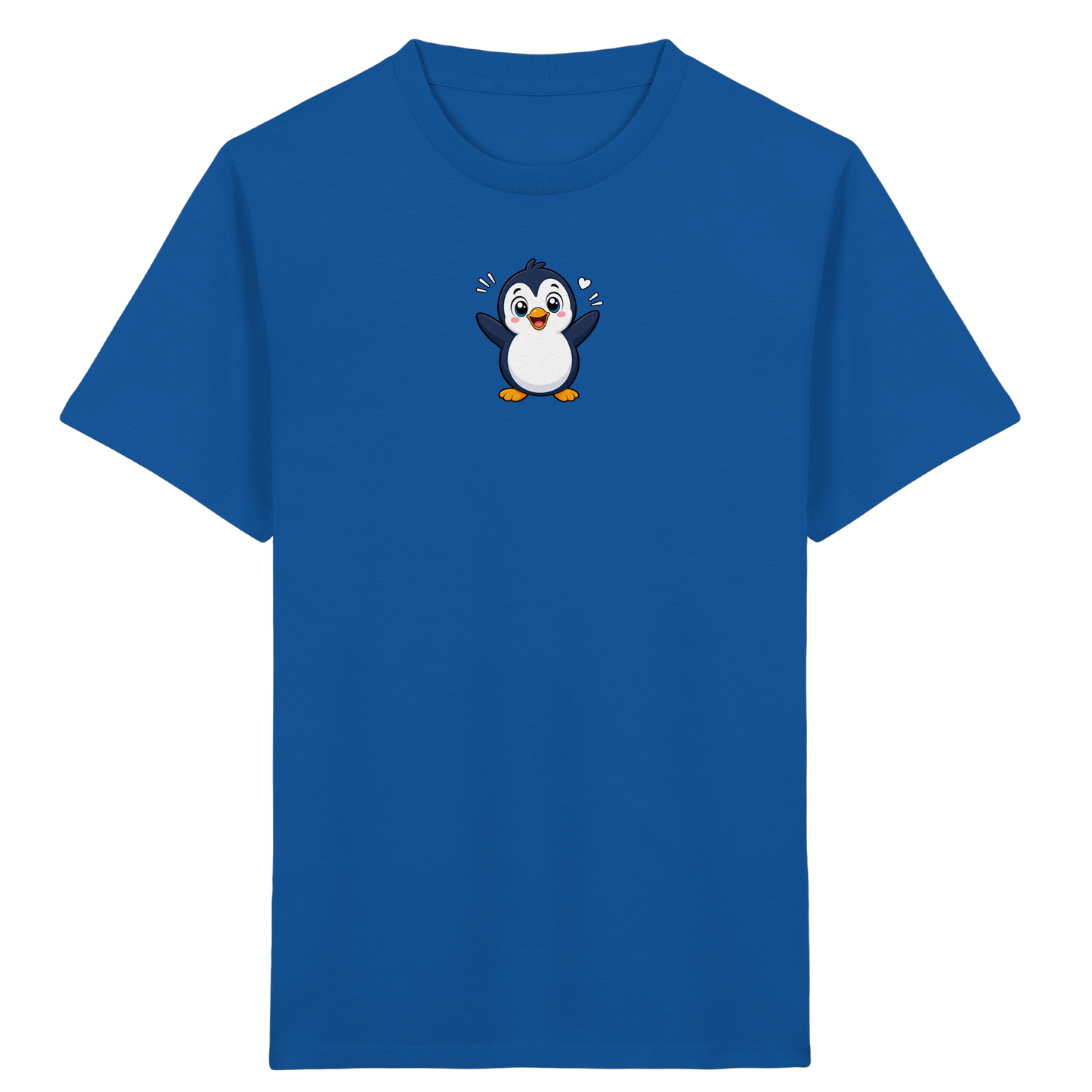 Fröhlicher Pinguin: Kinder-T-Shirt mit Herzchen - Kinder Bio T-Shirt