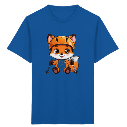 Fuchs auf Skiern – Kinder Bio-T-Shirt