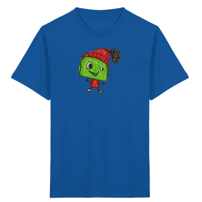 Kritzelkopf mit roter Bommelmütze - Kinder Bio T-Shirt