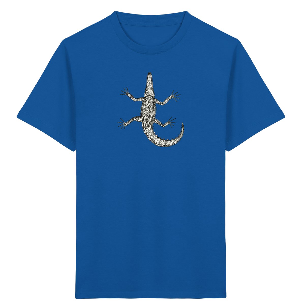 Krokodil von oben gezeichnet - Kinder Bio T-Shirt