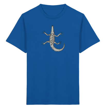 Krokodil von oben gezeichnet - Kinder Bio T-Shirt