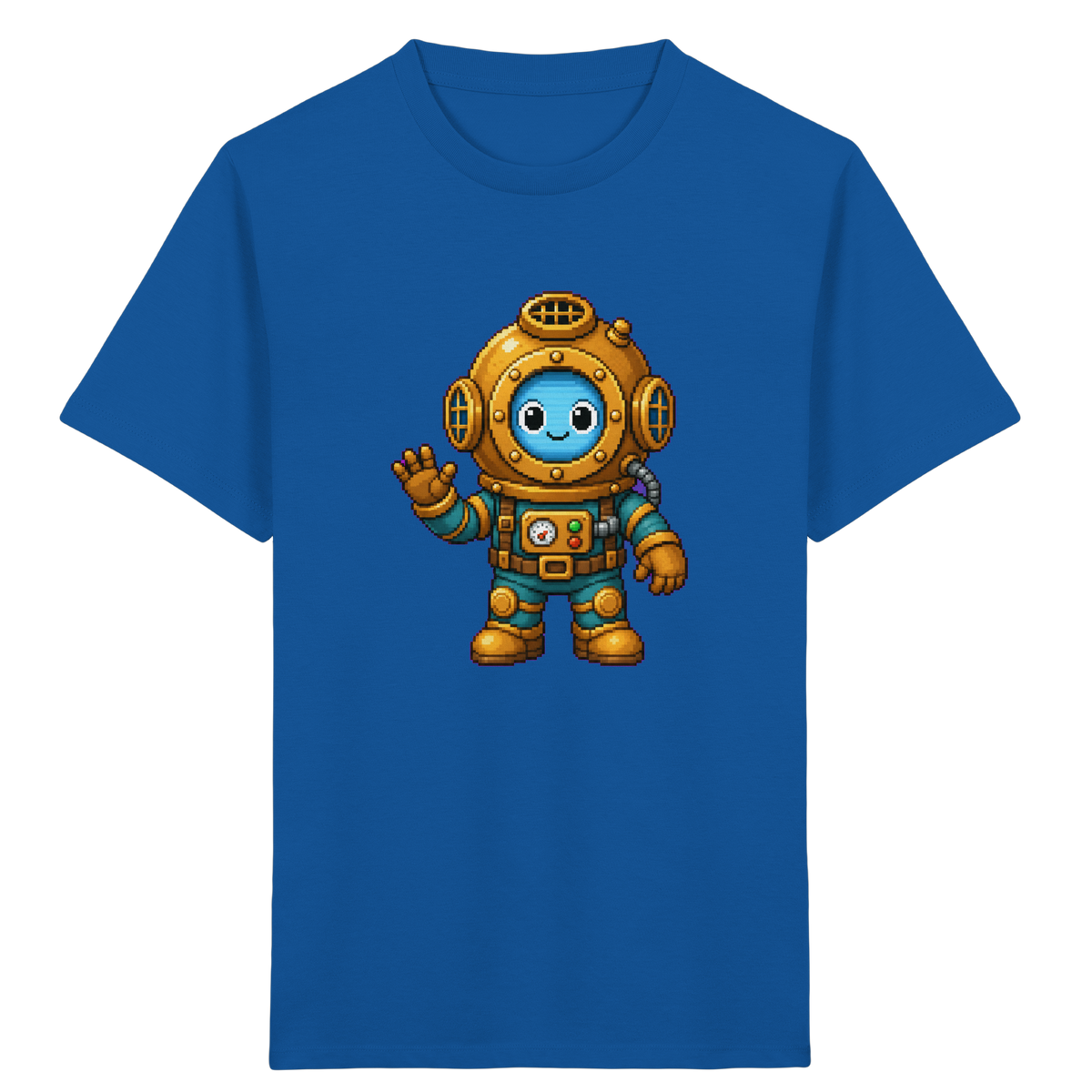 Pixel-Taucher: Goldener Helm Kinder T-Shirt - Kinder Bio T-Shirt