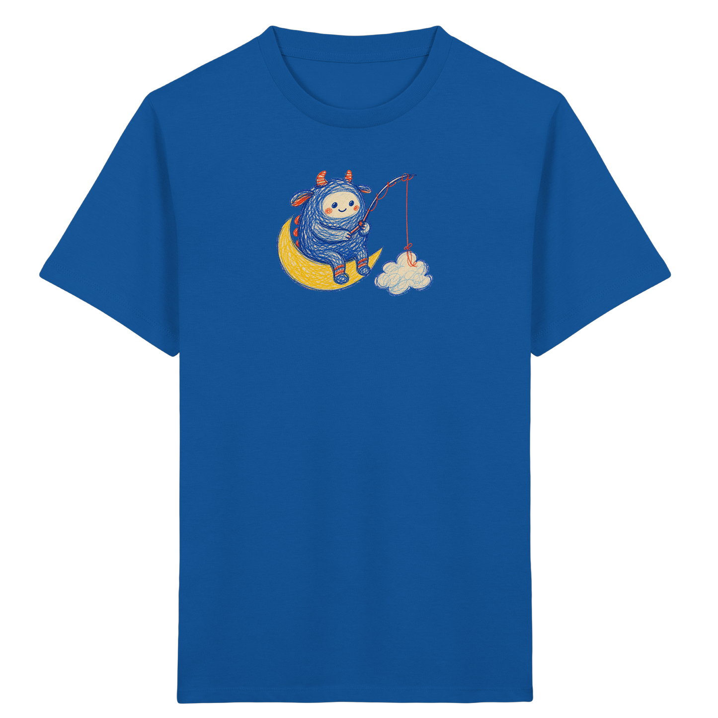 Kleiner Wolkenangler auf Mondsichel - Kinder Bio T-Shirt