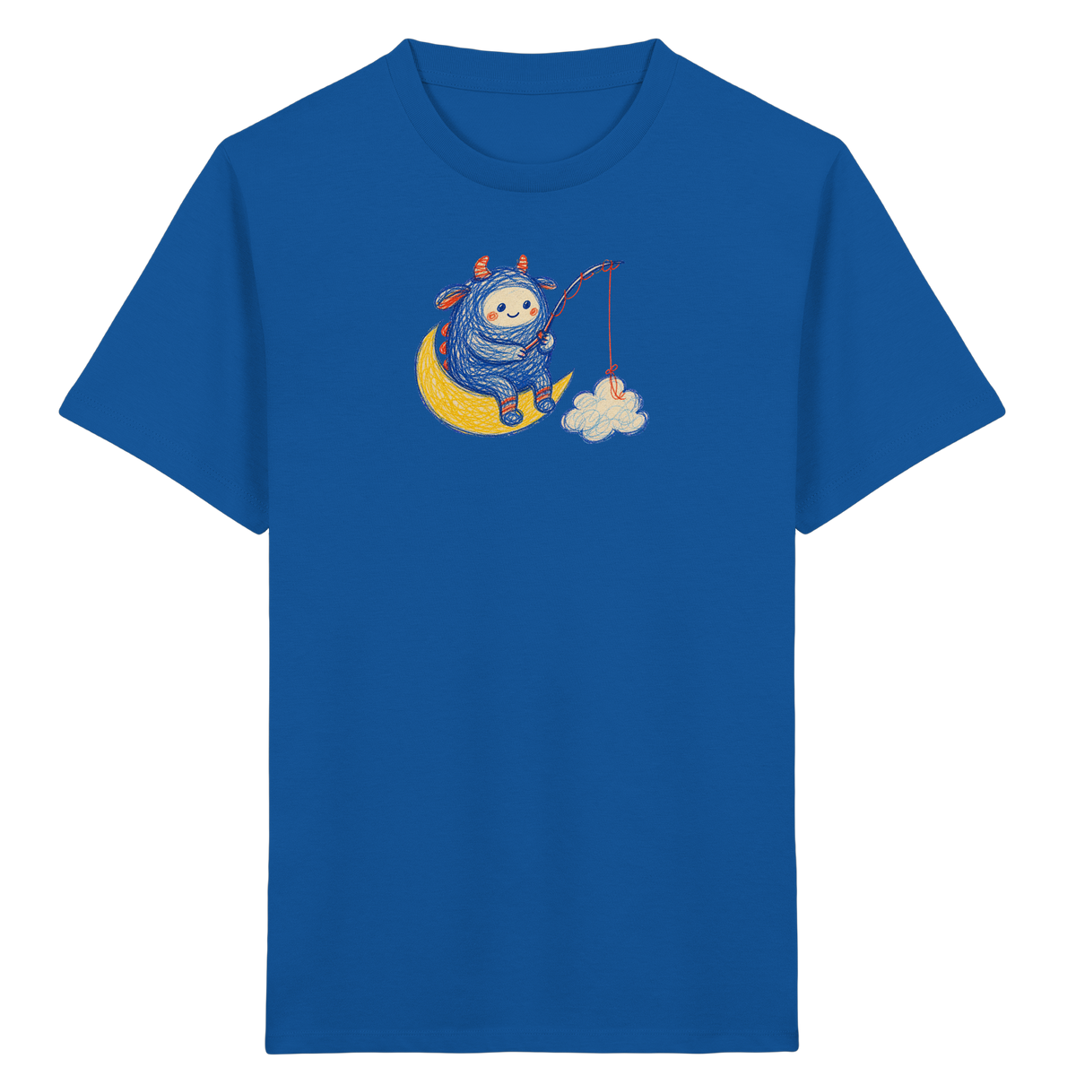 Kleiner Wolkenangler auf Mondsichel - Kinder Bio T-Shirt