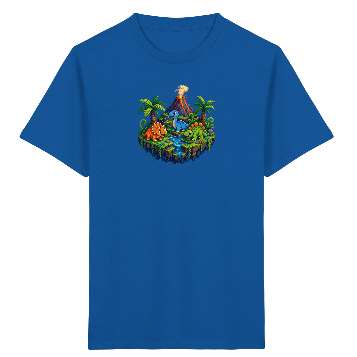Cooles Dino Pixel Insel T-Shirt - Kinder Bio T-Shirt
