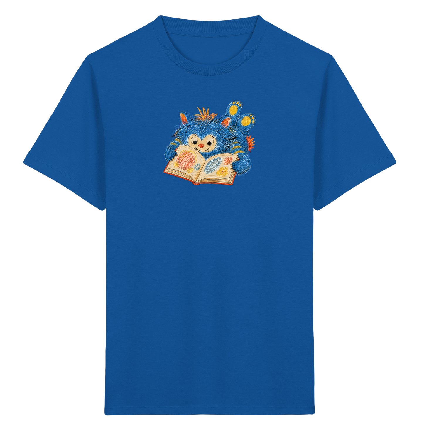 Bücherwurm Monster liest Bilderbuch - Kinder Bio T-Shirt