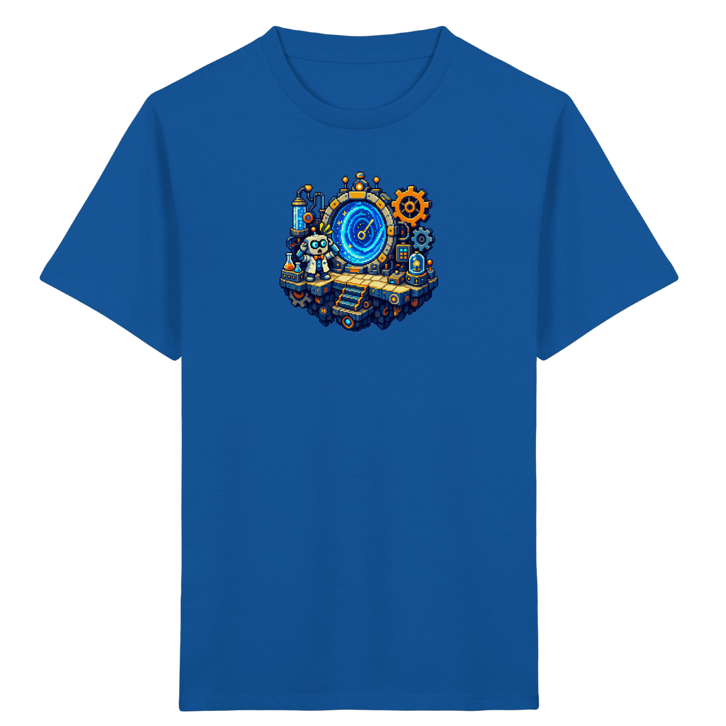 Cooles Roboter Wissenschaftler Pixel T-Shirt - Kinder Bio T-Shirt