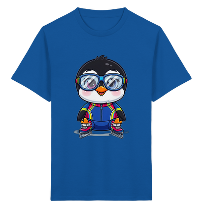 Pinguin auf Schlittschuhen – Kinder Bio-T-Shirt