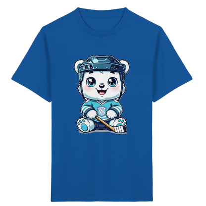 Eisbär mit Eishockeyausrüstung Kinder T-Shirt