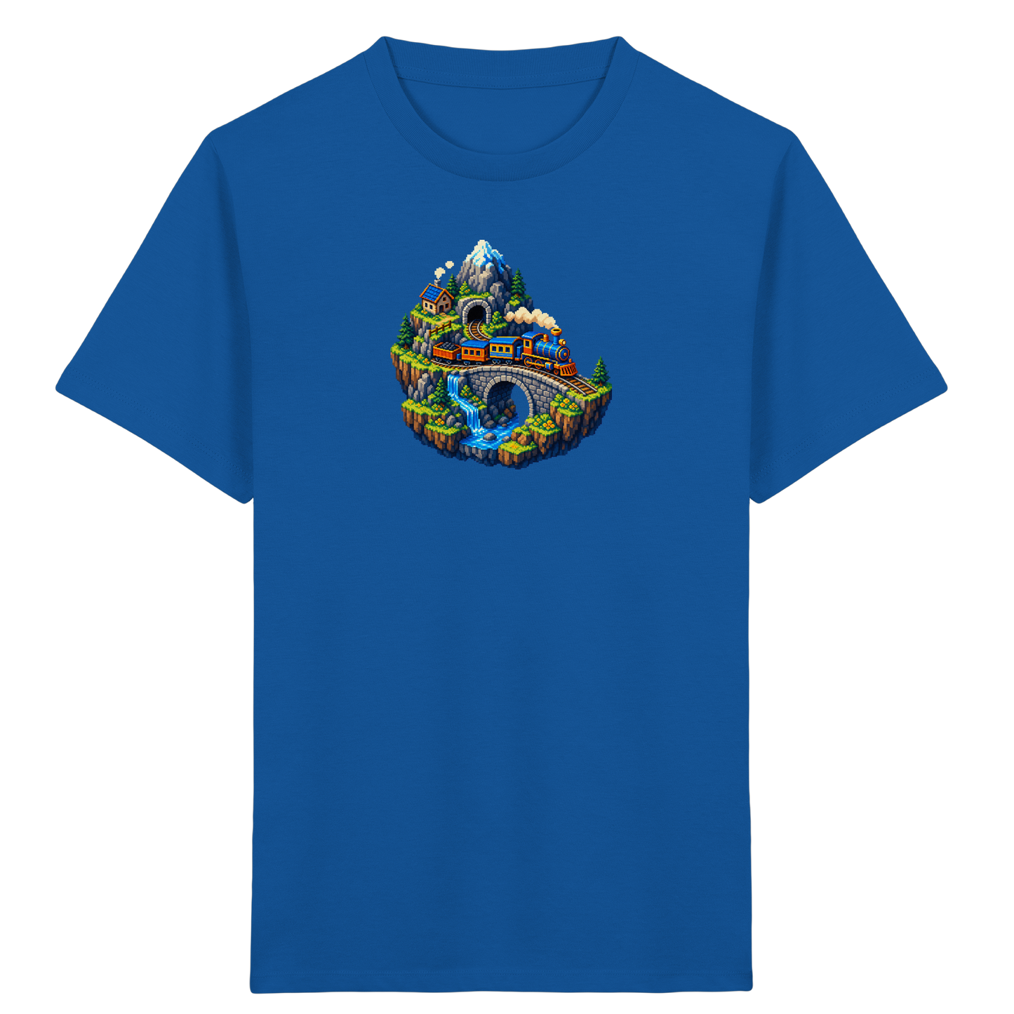 Retro Pixel Zug Abenteuer Shirt - Kinder Bio T-Shirt