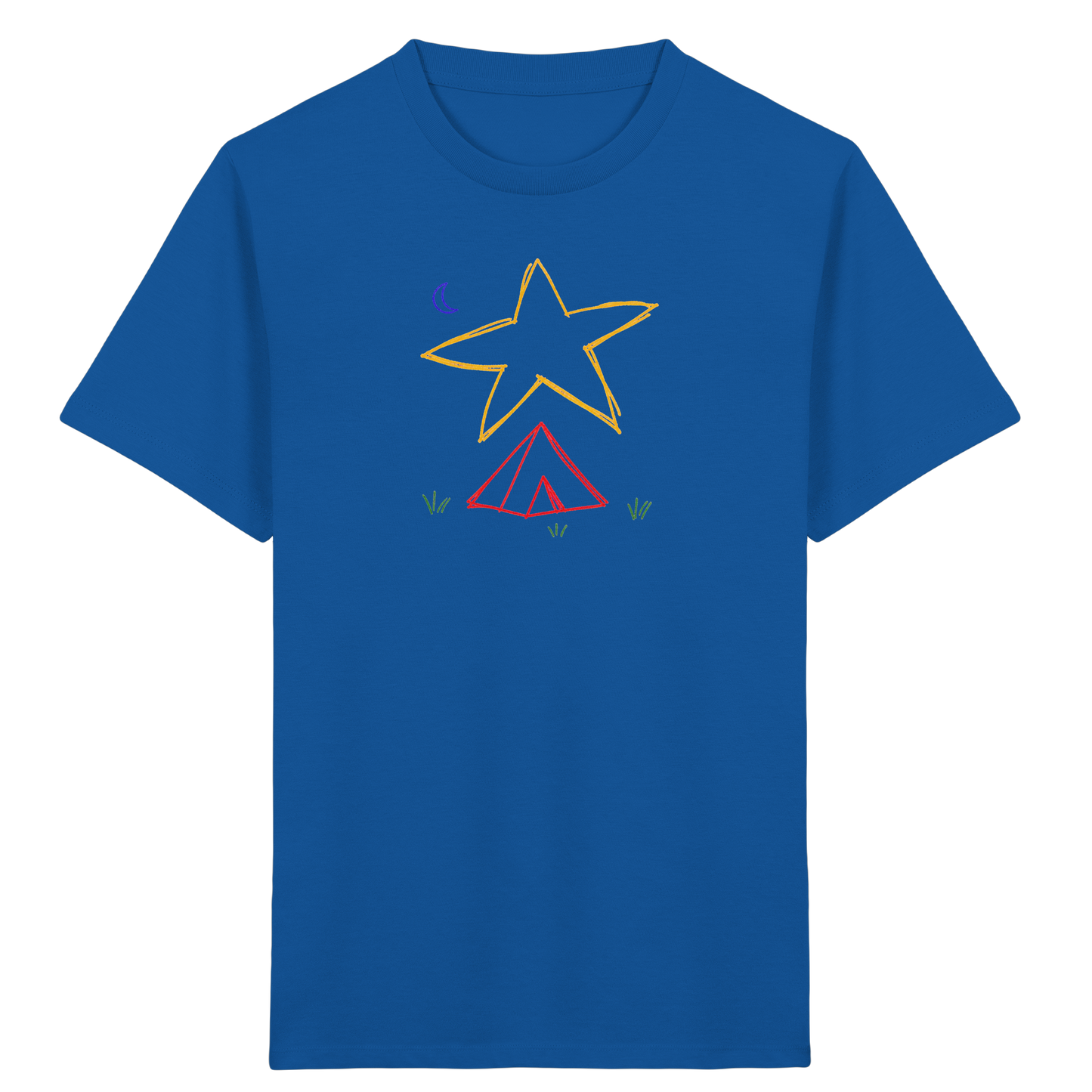 Abenteuerliches Zelt unter Sternenhimmel T-Shirt - Kinder Bio T-Shirt