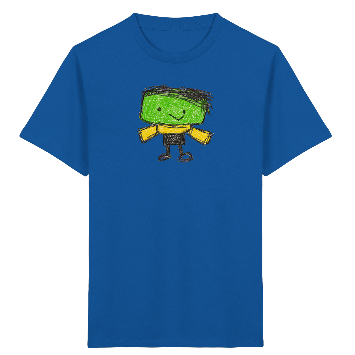 Kritzelkopf mit gelbem Schal - Kinder Bio T-Shirt