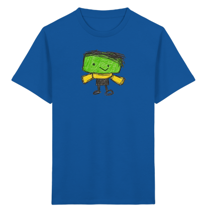 Kritzelkopf mit gelbem Schal - Kinder Bio T-Shirt