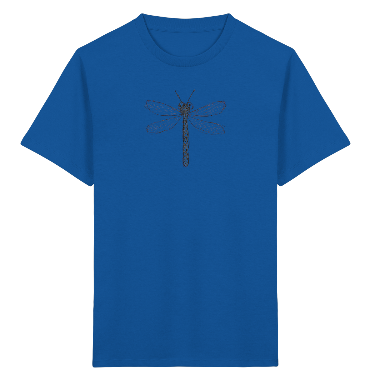 Libelle von oben gezeichnet - Kinder Bio T-Shirt