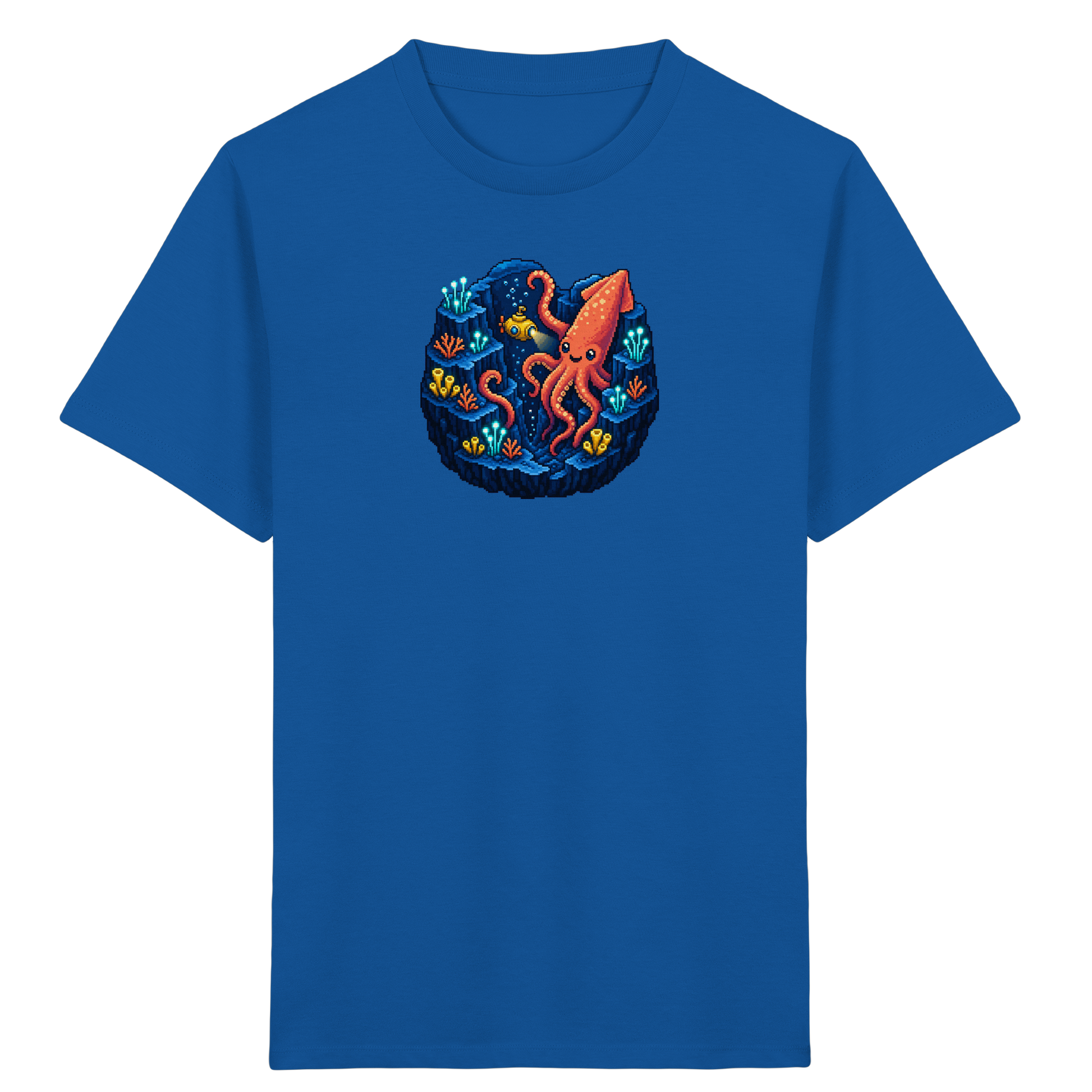 Abenteuer Tintenfisch im Retro Look - Kinder Bio T-Shirt