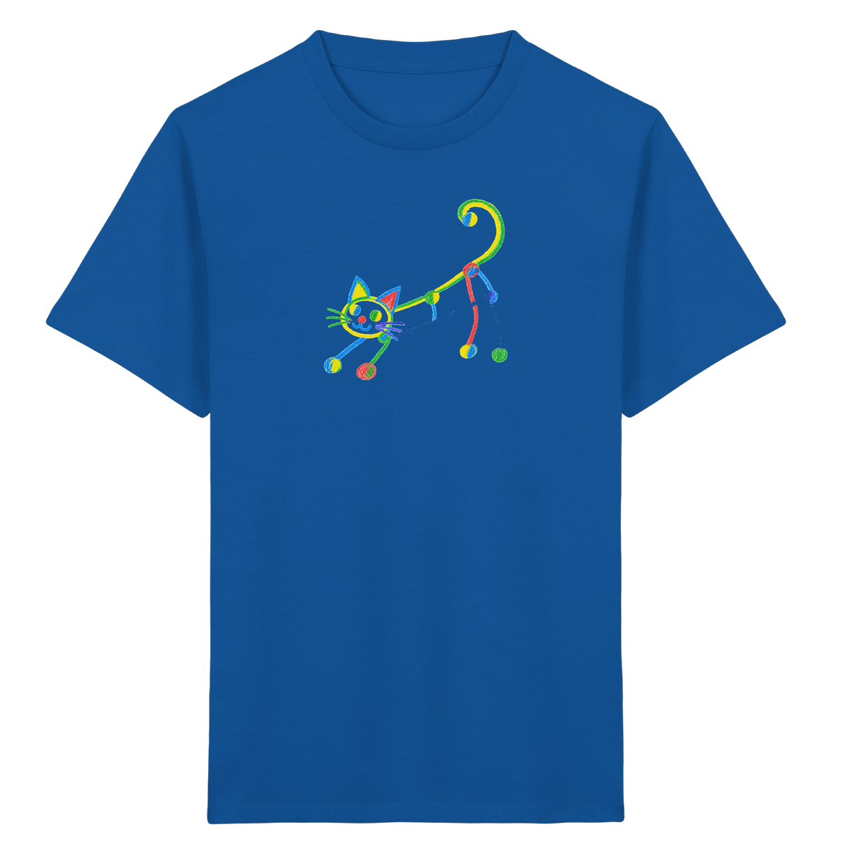 Farbpunkt Katze Kinderzeichnung - Kinder Bio T-Shirt