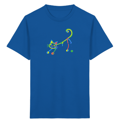 Farbpunkt Katze Kinderzeichnung - Kinder Bio T-Shirt