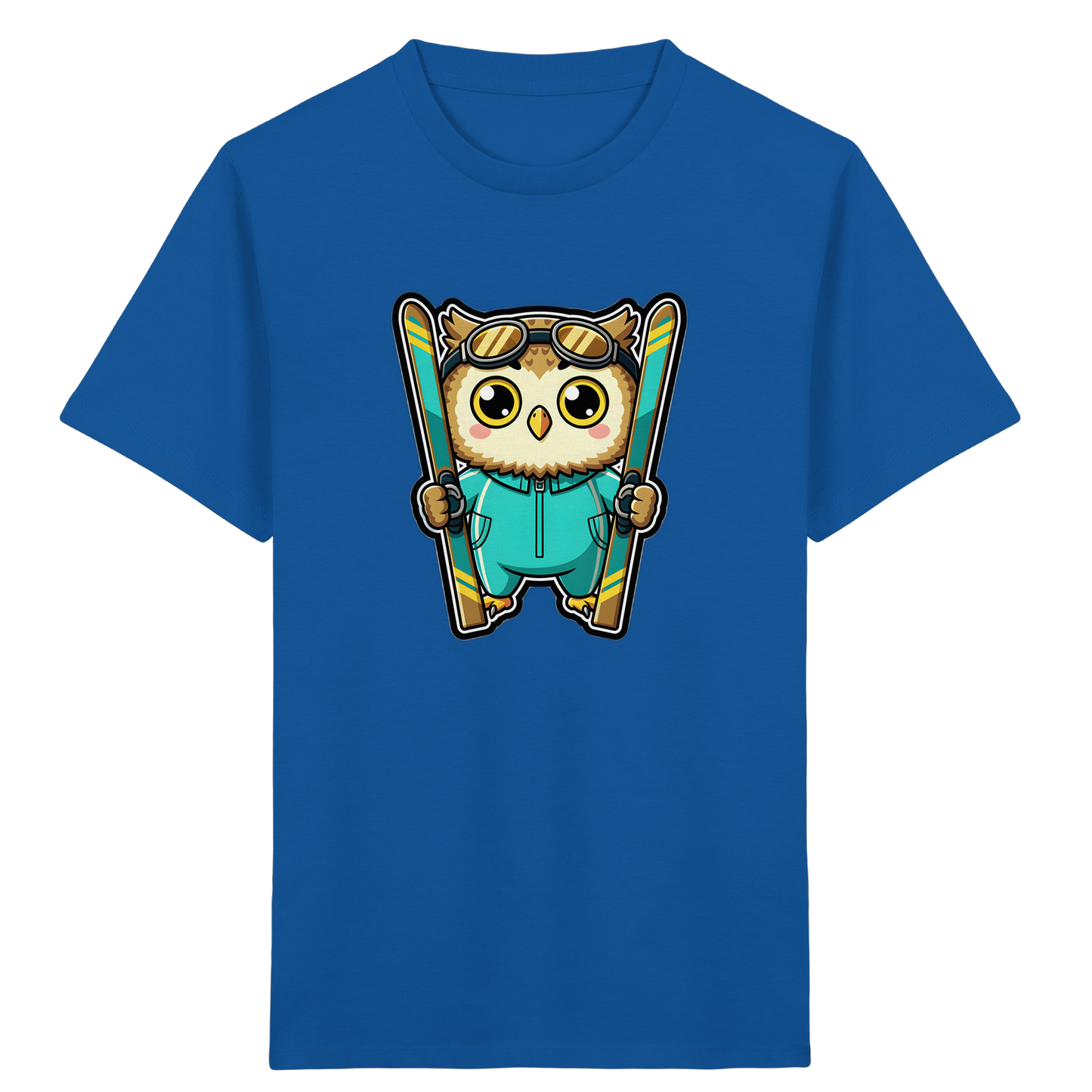 Niedliche Eule auf Skiern T-Shirt - Kinder Bio T-Shirt