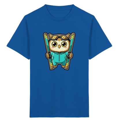 Niedliche Eule auf Skiern T-Shirt - Kinder Bio T-Shirt