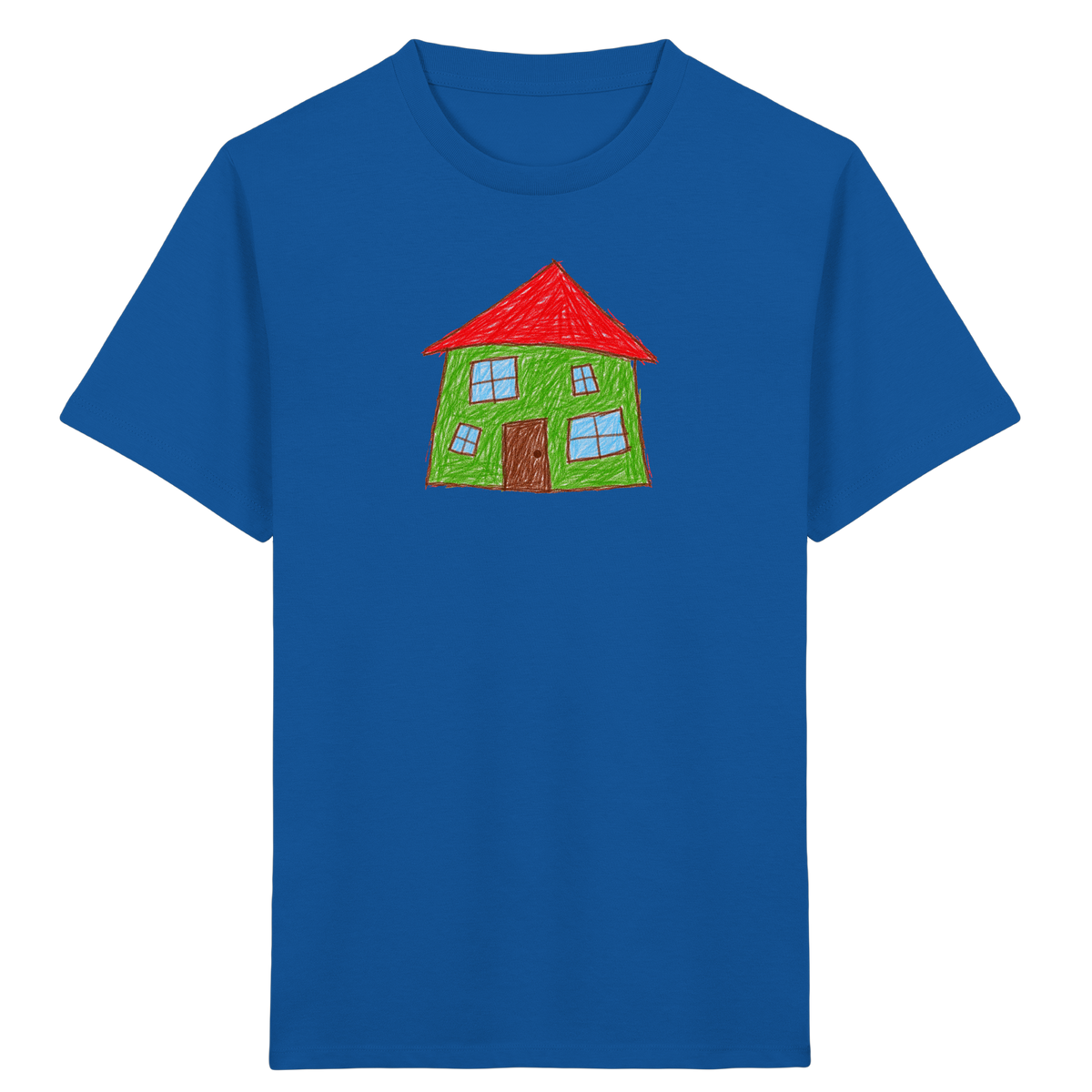 Grünes Haus mit vier Fenstern - Kinder Bio T-Shirt