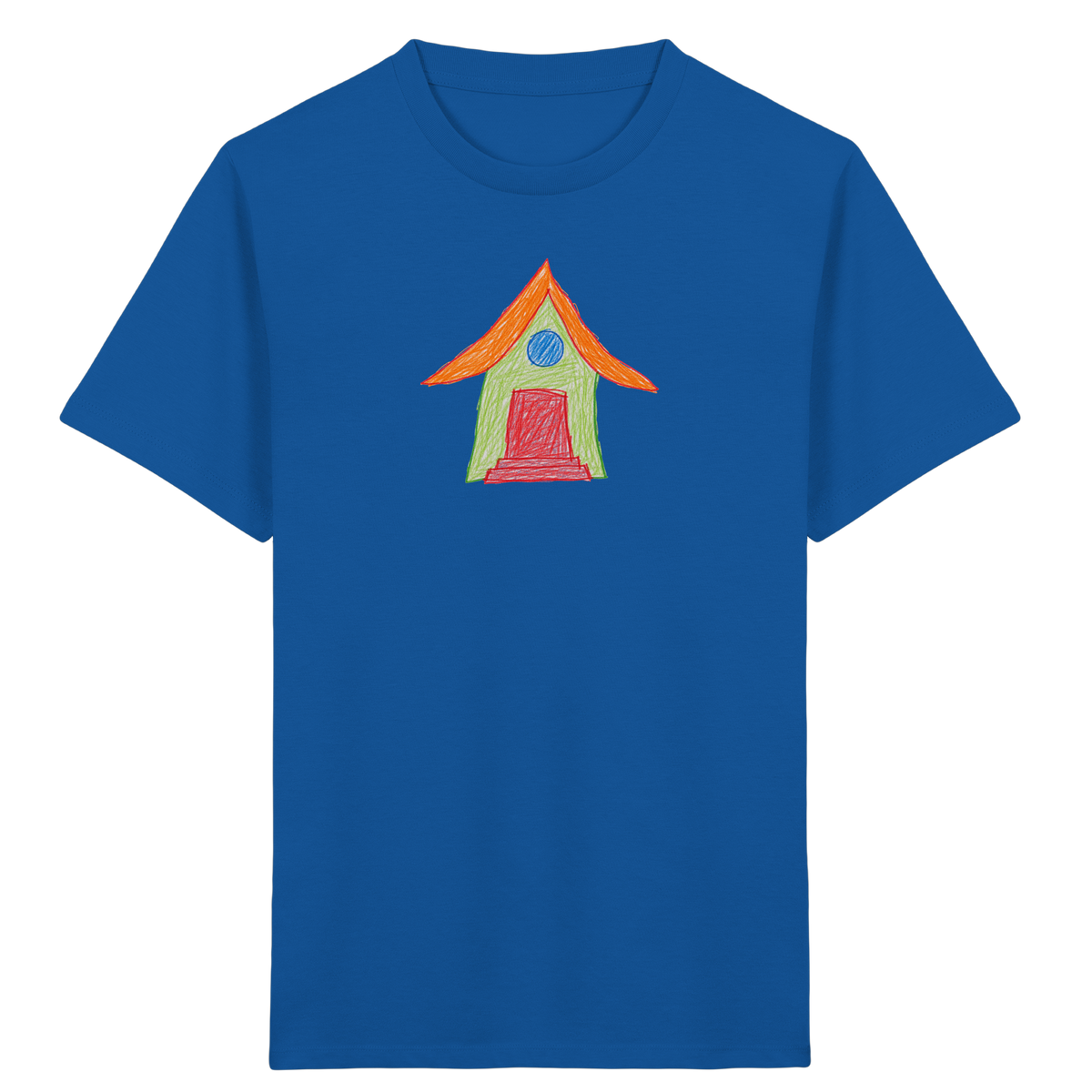 Grünes Haus mit Dachüberhang - Kinder Bio T-Shirt
