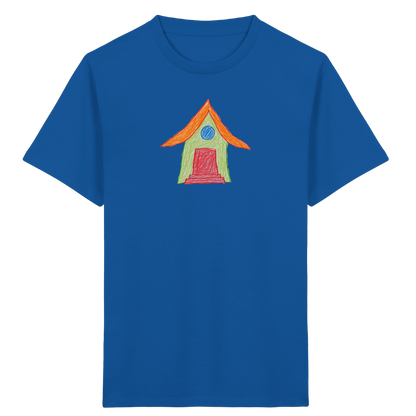 Grünes Haus mit Dachüberhang - Kinder Bio T-Shirt