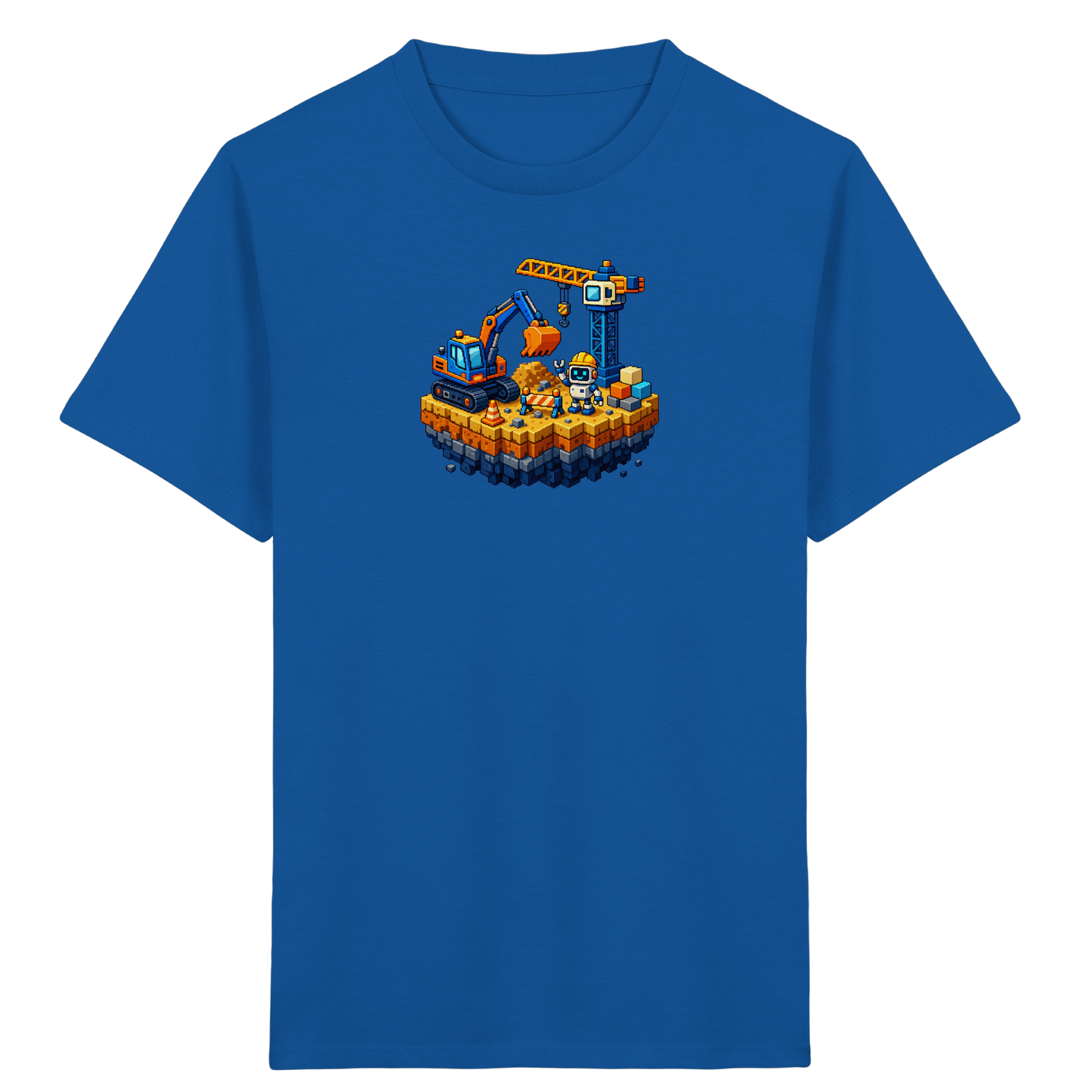 Niedliches Roboter Bagger Pixel T-Shirt - Kinder Bio T-Shirt