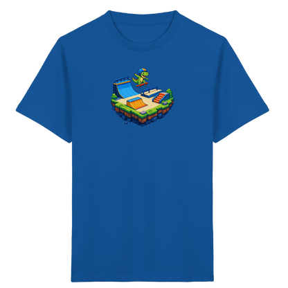 Cooles Skater Dinosaurier Pixel Shirt - Kinder Bio T-Shirt
