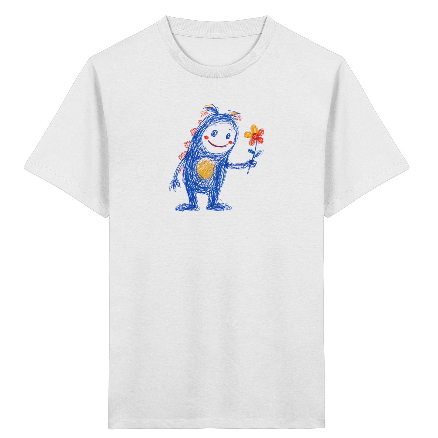 Blumenfreund Monster mit Blume - Kinder Bio T-Shirt