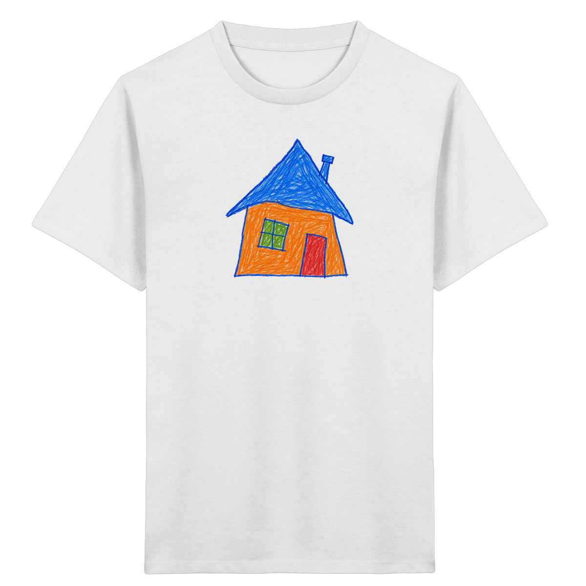 Oranges Haus mit Schornstein - Kinder Bio T-Shirt