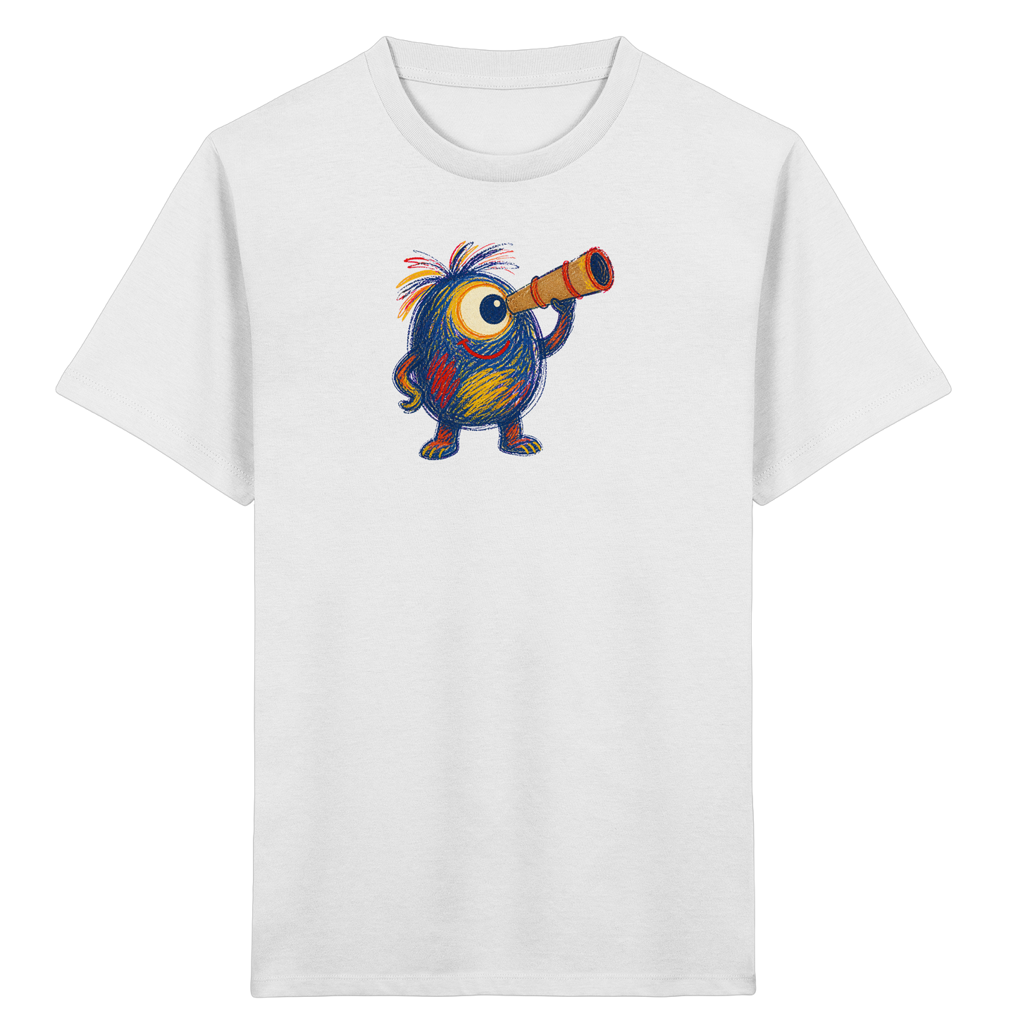 Mondgucker Monster mit Teleskop - Kinder Bio T-Shirt