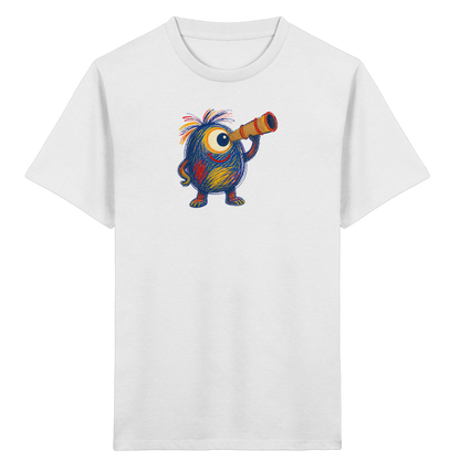 Mondgucker Monster mit Teleskop - Kinder Bio T-Shirt