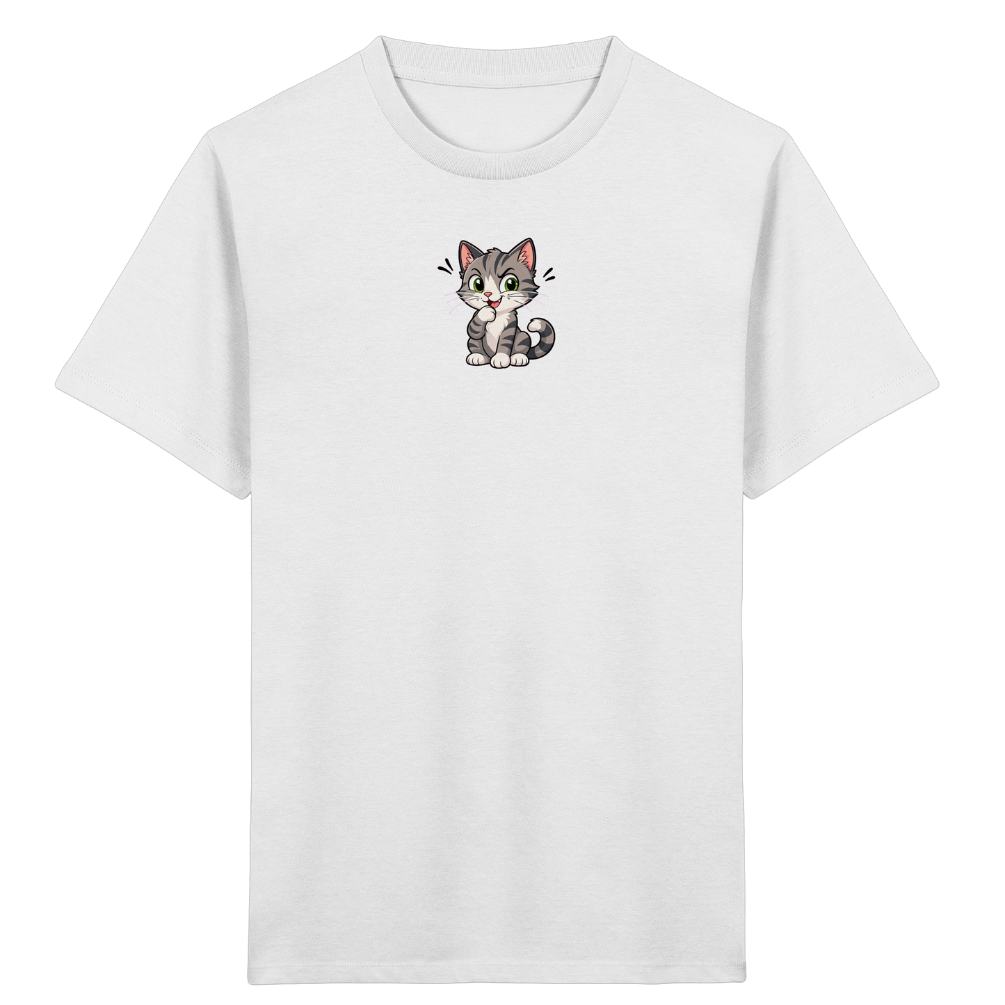 Cartoon Katze T-Shirt: Verspielter Blickfang! - Kinder Bio T-Shirt