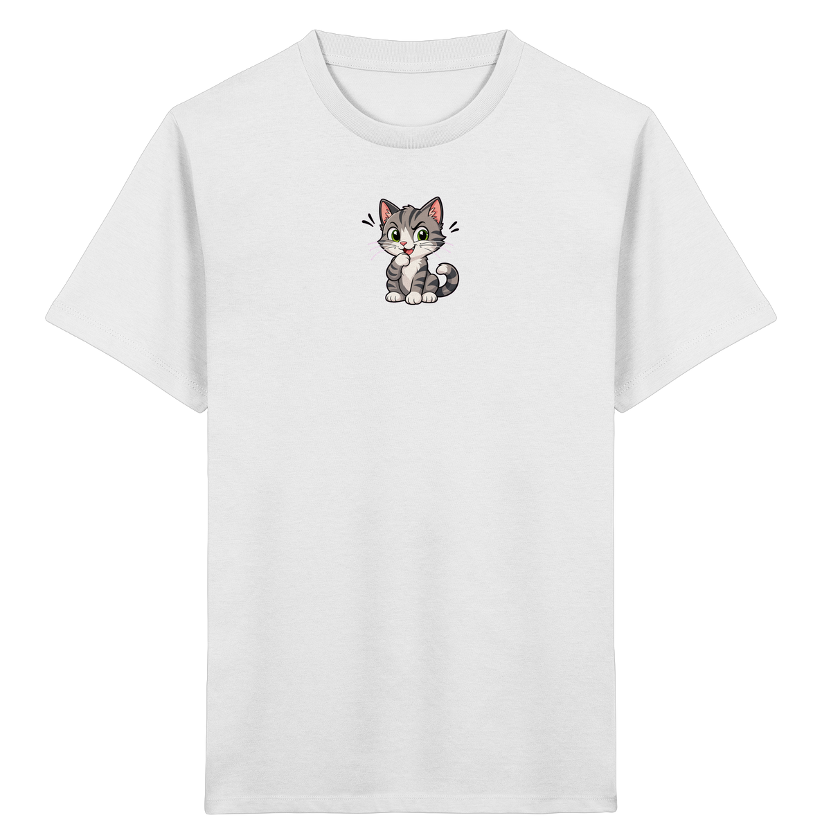 Cartoon Katze T-Shirt: Verspielter Blickfang! - Kinder Bio T-Shirt