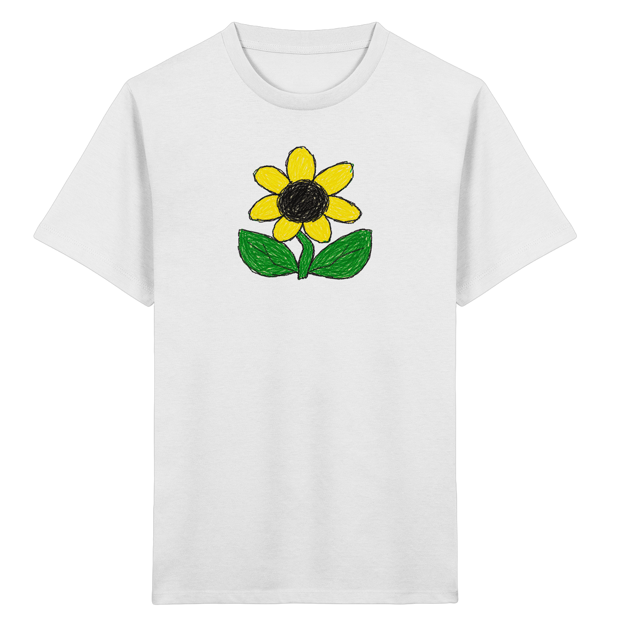 Kritzel Sonnenblume Kinder Shirt - Kinder Bio T-Shirt