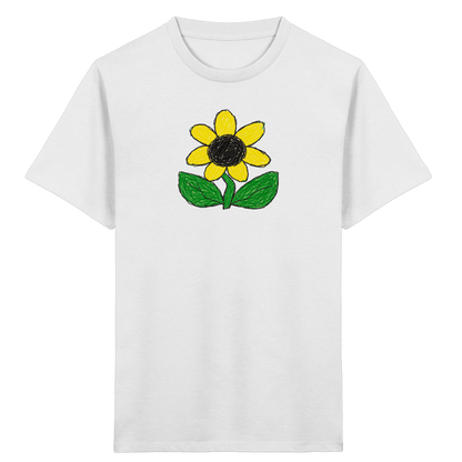 Kritzel Sonnenblume Kinder Shirt - Kinder Bio T-Shirt