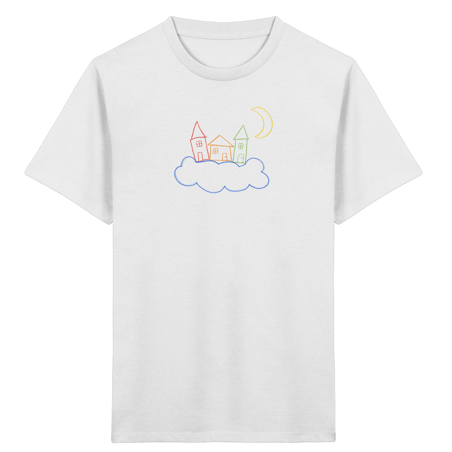Verspieltes Kinder T-Shirt schwebende Häuser - Kinder Bio T-Shirt