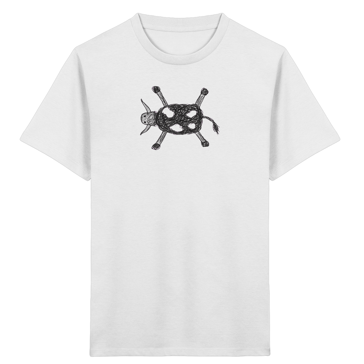 Kuh von oben gezeichnet - Kinder Bio T-Shirt