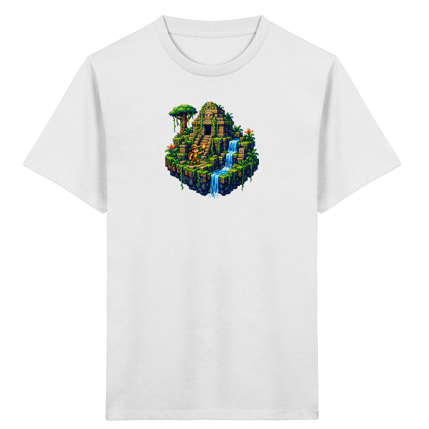 Pixel Dschungel Abenteuer Kinder T-Shirt - Kinder Bio T-Shirt