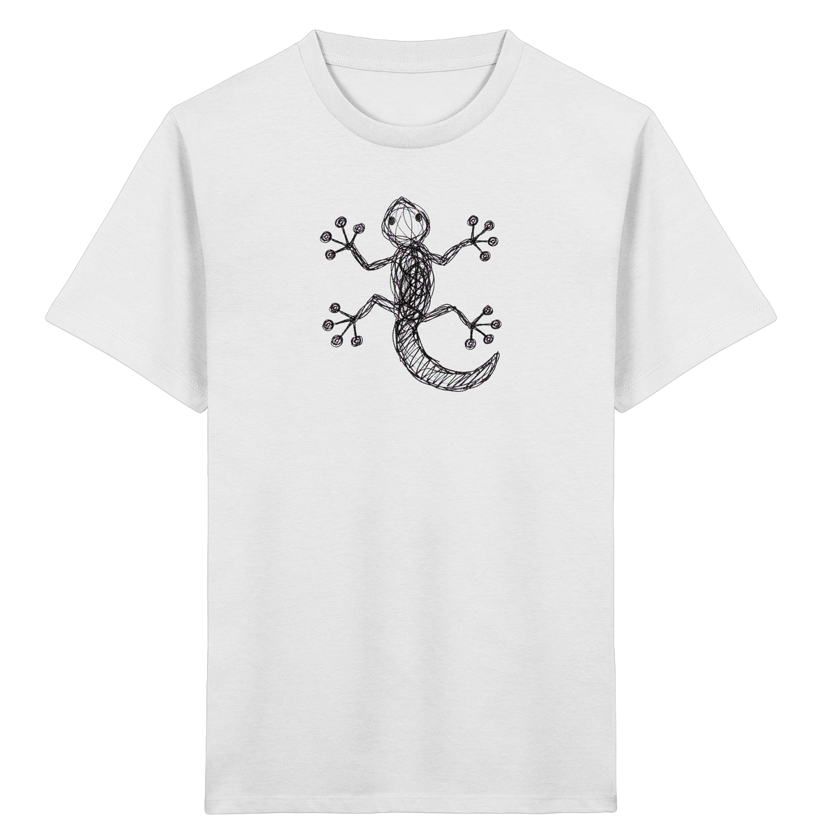 Gecko von oben gezeichnet - Kinder Bio T-Shirt