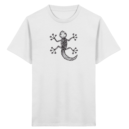 Gecko von oben gezeichnet - Kinder Bio T-Shirt