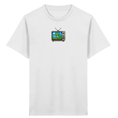 Pixel Drache im Retro TV Shirt - Kinder Bio T-Shirt