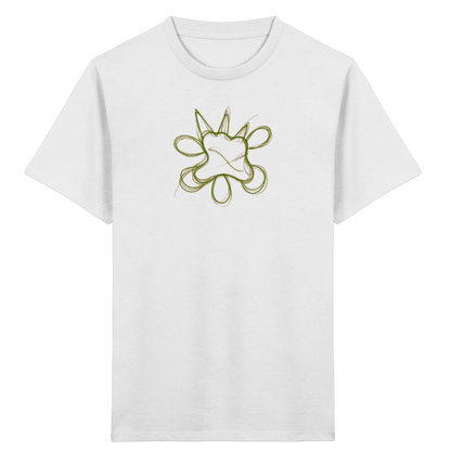 Grasgrünes Linienmonster für Kinder - Kinder Bio T-Shirt