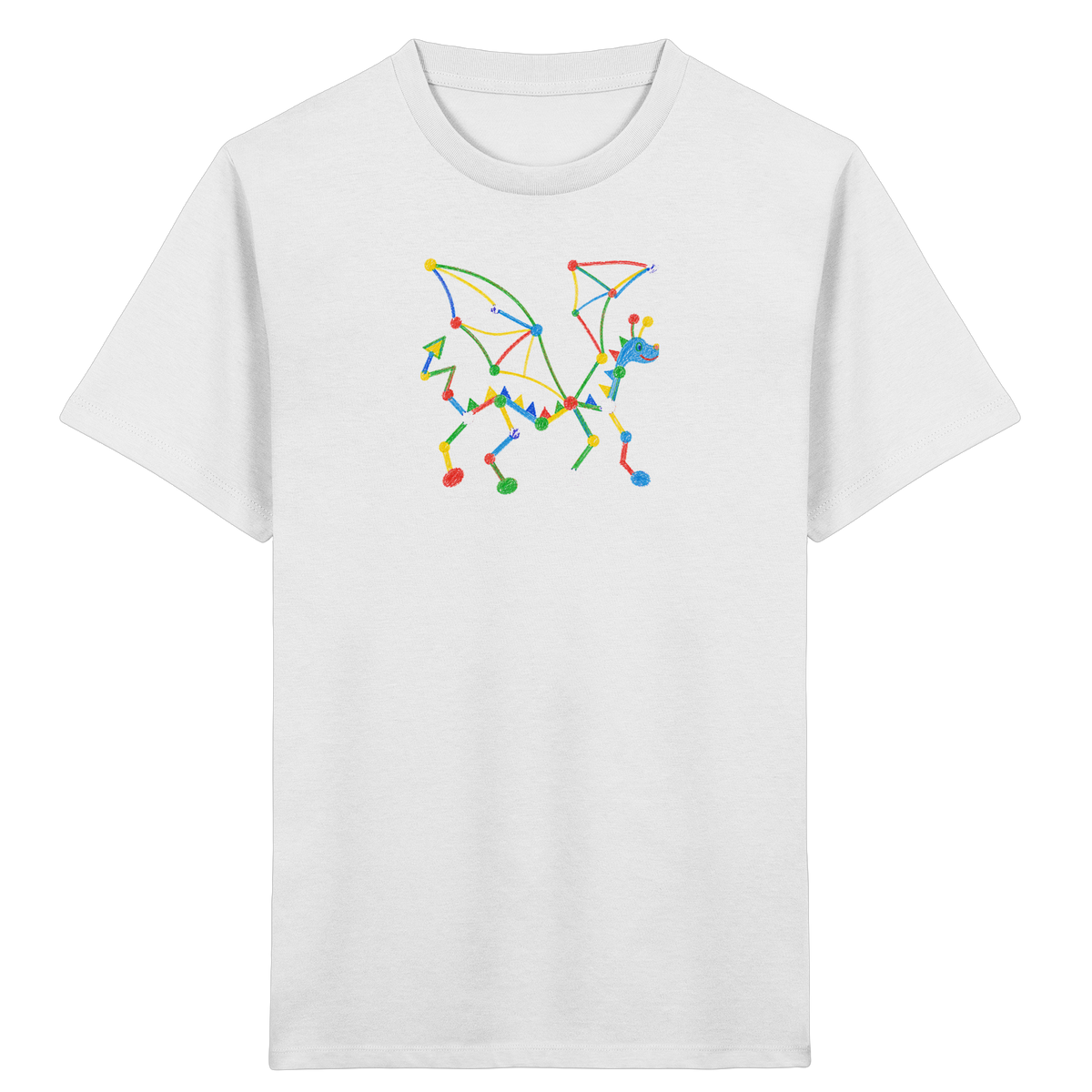 Bunter Farbpunkt Drache - Kinder Bio T-Shirt