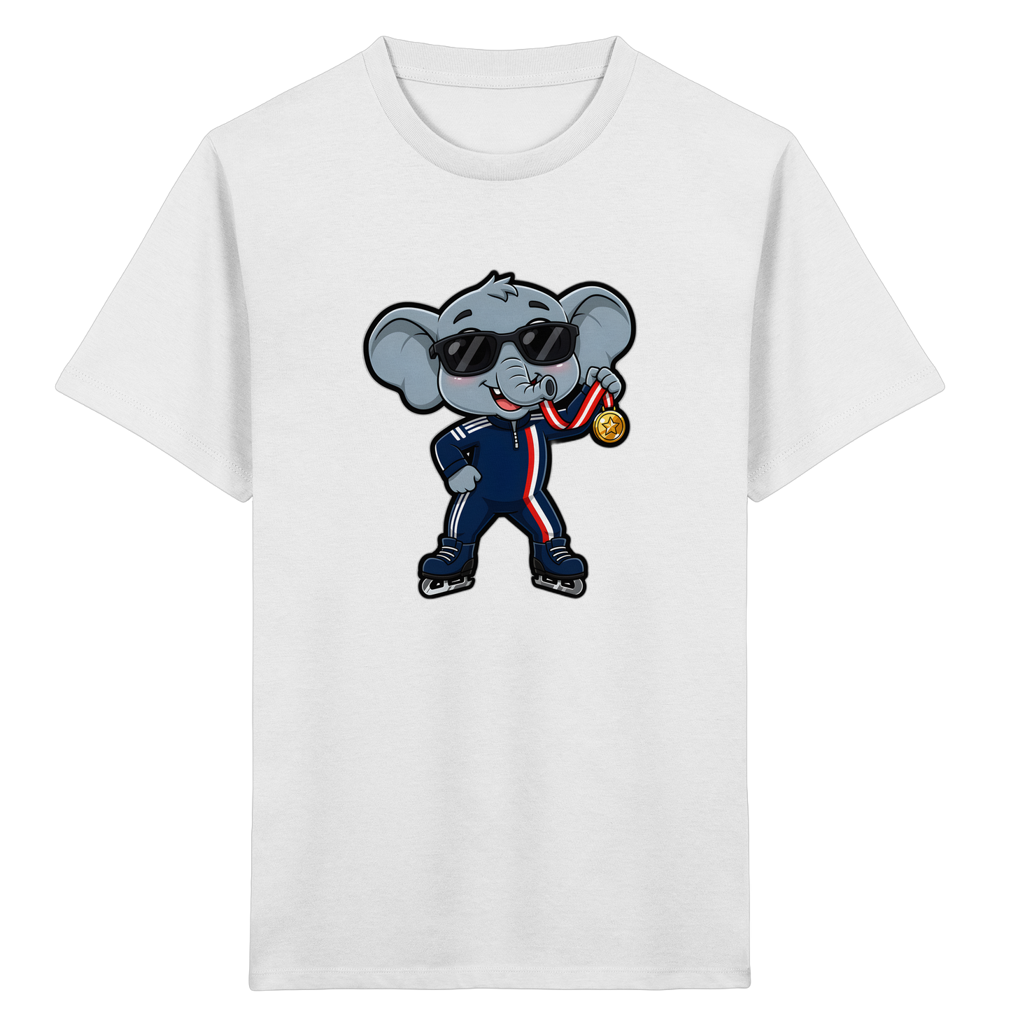 Eislaufender Elefant: Cooles T-Shirt für Kinder - Kinder Bio T-Shirt