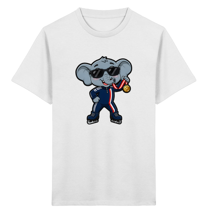 Eislaufender Elefant: Cooles T-Shirt für Kinder - Kinder Bio T-Shirt